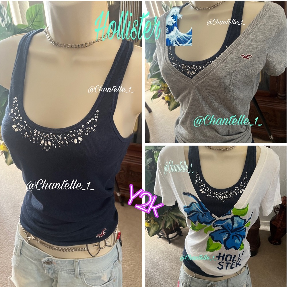 Hollister tank top with rhinestones and sequence